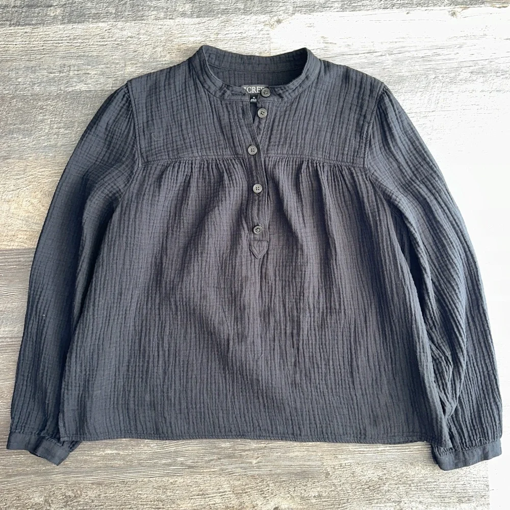 J. CREW black soft gauze Fresco top XL